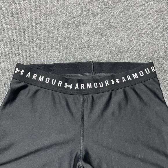 Under Armour Shorts Womens Medium Black HeatGear Compression Athletic Workout - Picture 3 of 8